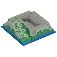 Baseplate Raised 32 x 32 with Ramp and Pit, Water, Green Stones Print