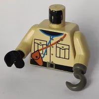 Torso Safari Shirt, Black Neck, Holster Print, Tan Arms, Black Hand Right, Dark Gray Hook Left