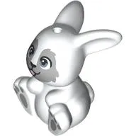 Animal, Bunny, Sitting with Light Bluish Grey Face, Eyes, Paws print