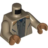 Torso Coat, Dark Bluish Gray Shirt Print, Dark Tan Arms, Medium Nougat Hands