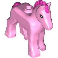 Animal, Foal with Black Eyes, Dark Pink Mane, Tail print