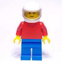 Man, Plain, Red Torso, Blue Legs, White Helmet with Visor