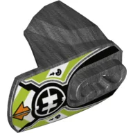 Large Figure Limb Cover, Size 4, Armor with Ball Joint Socket with Orange Arrows, Lime and White Chevrons, and Hero Factory Logo Print