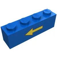 Brick 1 x 4 with Yellow Left Arrow and Black Border Print