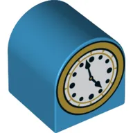 Duplo Brick 2 x 2 x 2 Curved Top with Clock, Hands at 4:57 Print