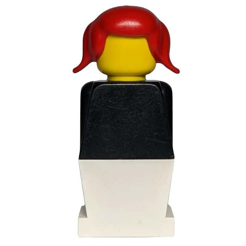LEGOLAND Female, Black Torso, White Legs, Red Hair