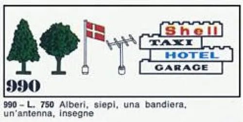 Trees and Signs (1971 version with granulated trees and 4 bricks)